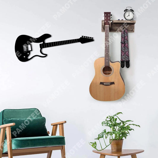 Electric Guitar Metal Sign, Guitarist Steel Plaque, Gift For Him, Metal Laser Cut Metal Signs Custom Gift Ideas - 8 inches - metal sign