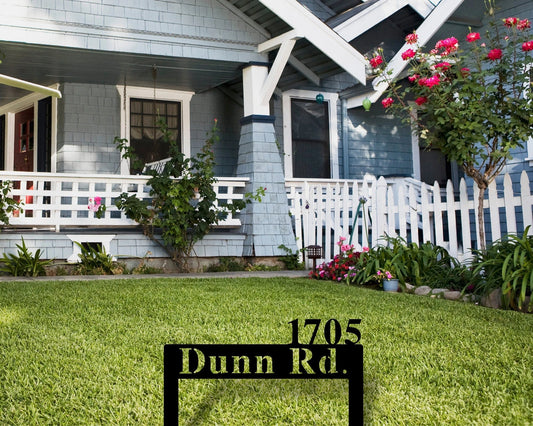 Lawn Address Sign, Monogram Metal Sign, Custom Address Sign, Address Sign, Personalized Metal Yard Art - metal sign