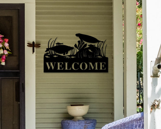Manatee Welcome Sign, Sea Animal Welcome Sign, Walrus Welcome Sign, Personalized Welcome Sign, Welcome - metal sign
