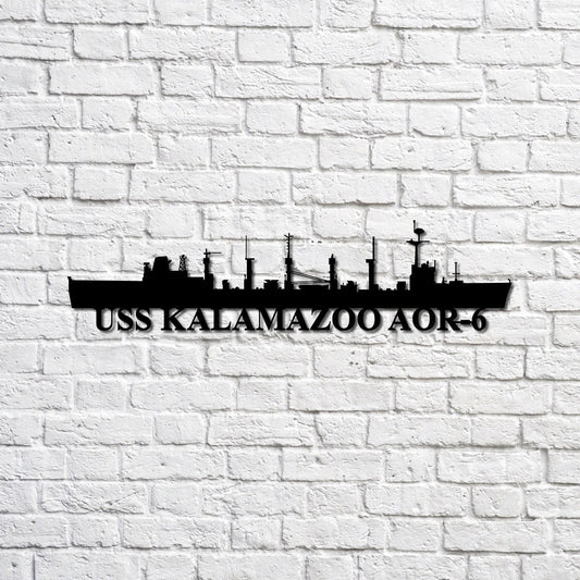 Uss Kalamazoo Aor6 Navy Ship Metal Sign, Memory Wall Metal Sign Gift For Navy Veteran, Navy Ships - metal sign