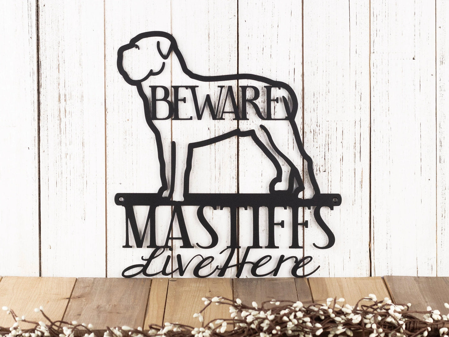 Bull Mastiffs Live Here Metal Sign Black Bull Mastiff Mastiff Outdoor Sign Dog Sign