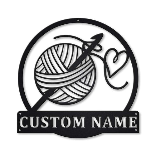 Personalized Crochet Metal Sign Art, Custom Crochet Monogram Metal Sign, Hobbie Gift, Crochet Gift Laser Cut Metal Signs Custom Gift Ideas
