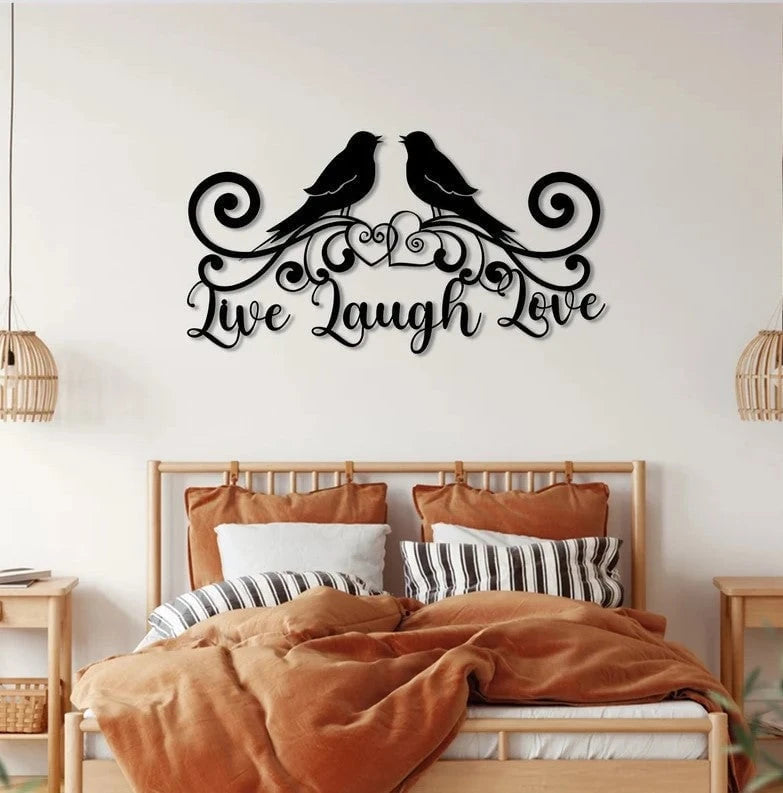 Live Laugh Love Birds Metal House Sign Laser Cut Metal Signs Custom Gift Ideas