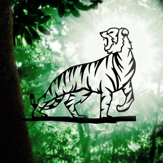 See Me Roar Tiger Metal Art Garden Signs Cut Metal Sign Metal House Sign - 8 inches - metal sign