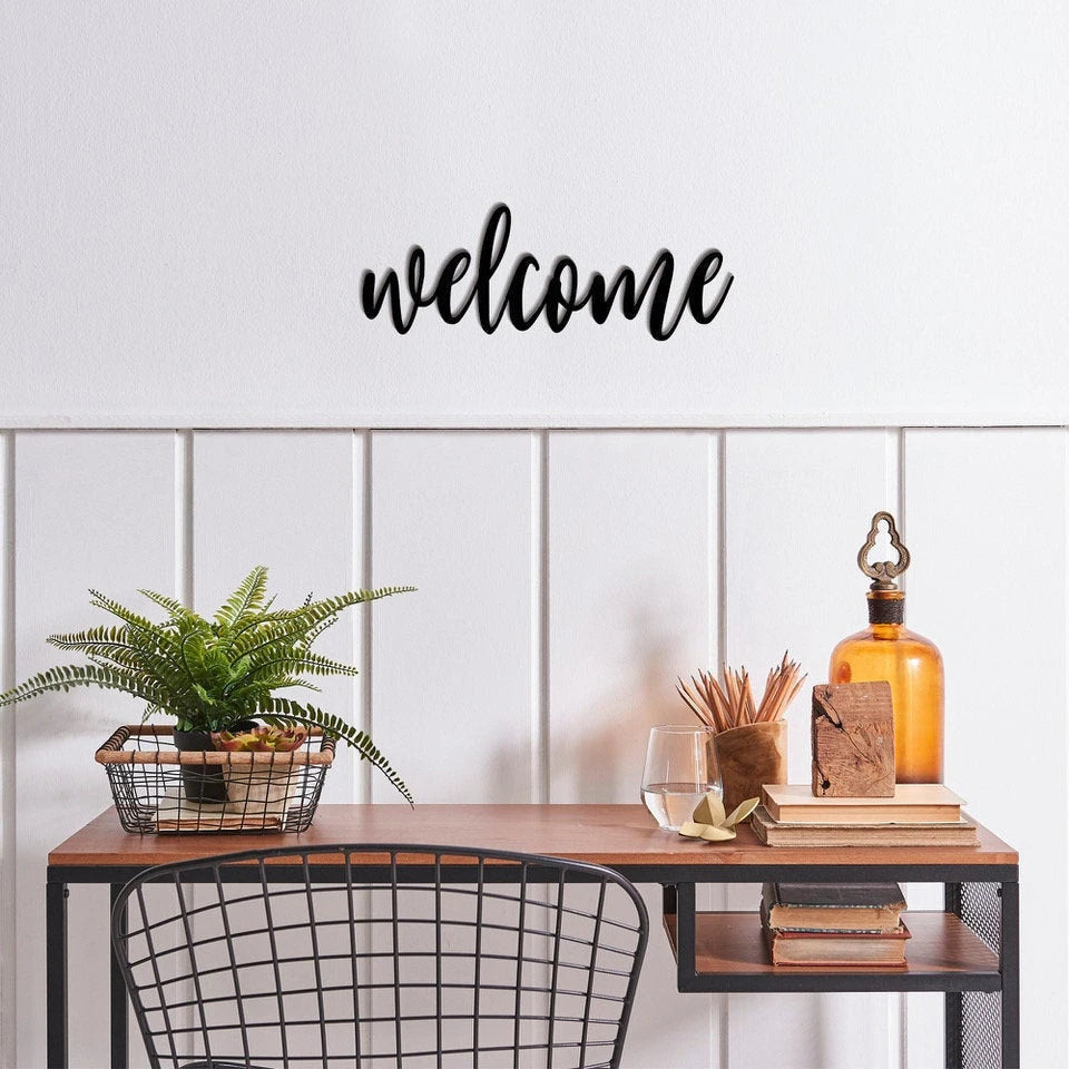 Welcome Welcome Metal Wall Decor Welcome Metal Sign For Home Inspirational Housewarming Gift
