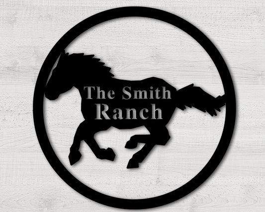 Horse Ranch Metal Sign, Custom Horse Farm Sign, Personalized Horse Barn Sign, Horse Metal Wall Art, Horse - metal sign