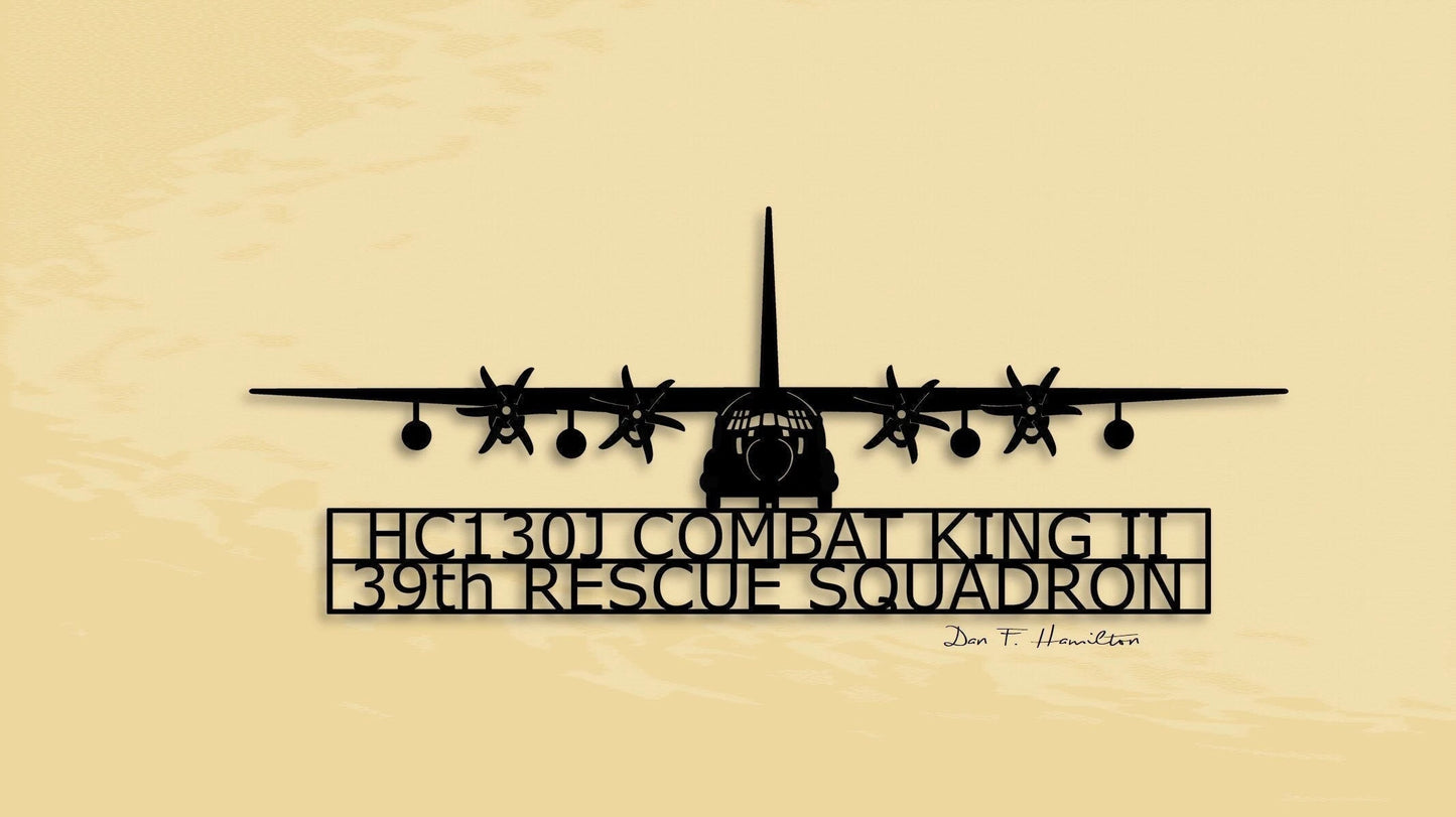Hc130j Combat King Ii 39th Rescue Squadron Aircraft Metal Sign Cut Metal Sign Wall Decor