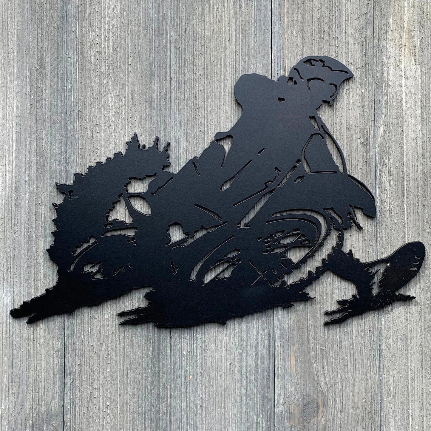 Dirt Bike Metal Sign Cutout Cut Metal Sign Wall Metal Art