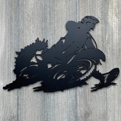 Dirt Bike Metal Sign Cutout Cut Metal Sign Wall Metal Art