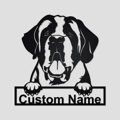 Personalized St Bernard Dog Metal Sign, St Bernard Dog Metal Wall Art, Dog Metal Sign, St Bernard Dog Gift, Dog Lover, St Bernard Dog Laser Cut Metal Signs Custom Gift Ideas