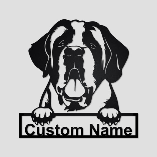 Personalized St Bernard Dog Metal Sign, St Bernard Dog Metal Wall Art, Dog Metal Sign, St Bernard Dog - metal sign