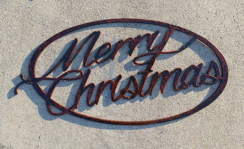 Merry Christmas Metal Sign Cut Metal Sign Wall Metal Sign