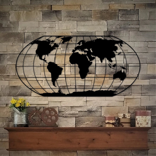 Metal World Map Steel Map Of The World Travel Gifts World Travel Globe Map Of Earth Cutout Travel Decor