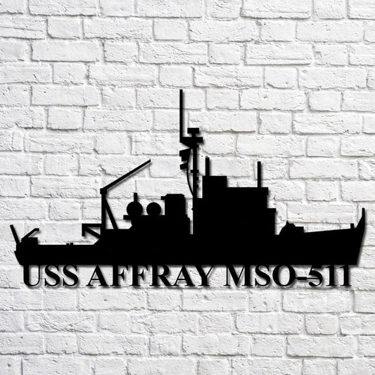 Uss Affray Mso511 Navy Ship Metal Art, Custom Us Navy Ship Cut Metal Sign, Gift For Navy Veteran, Navy - metal sign