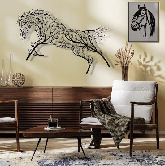 Horse Tree Forest find the soul Cut Metal Sign Laser Cut Metal Signs Custom Gift Ideas - 8 inches - metal sign
