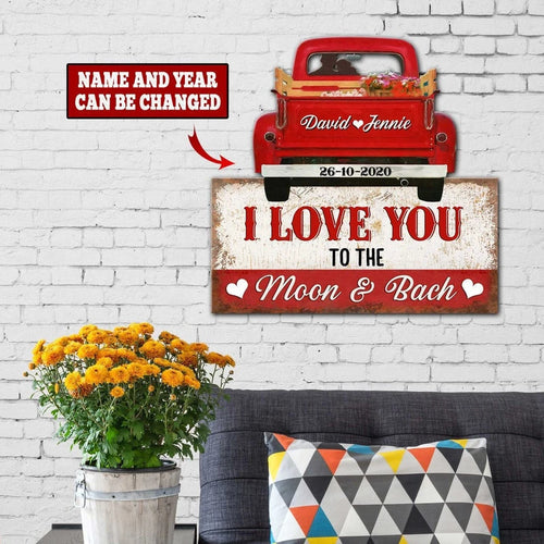 I Love You To The Moon And Back Decor Wall Art Personalized Cut Metal Sign Laser Cut Metal Signs Custom Gift Ideas