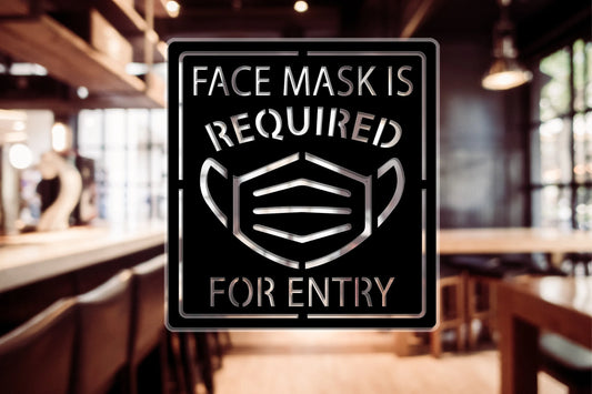 Metal Sign Face Mask Is Required For Entry Entrance Sign Store Sign Business Signs - 8 inches - metal sign