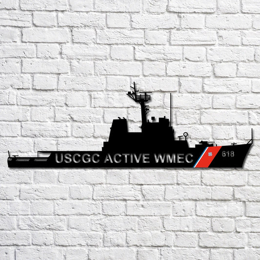 Uscgc Active Wmec 618 Navy Ship Metal Art, Custom Us Navy Ship Cut Metal Sign, Gift For Navy Veteran - metal sign