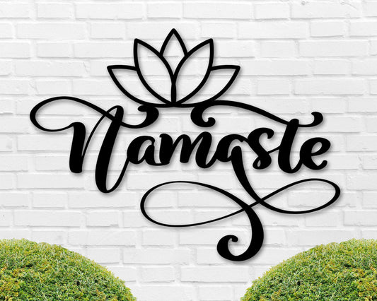 Namaste Sign, Metal Namaste Sign, Yoga Studio Decor, Namaste Wall Art, Namaste Decor, Personalized Yoga - metal sign