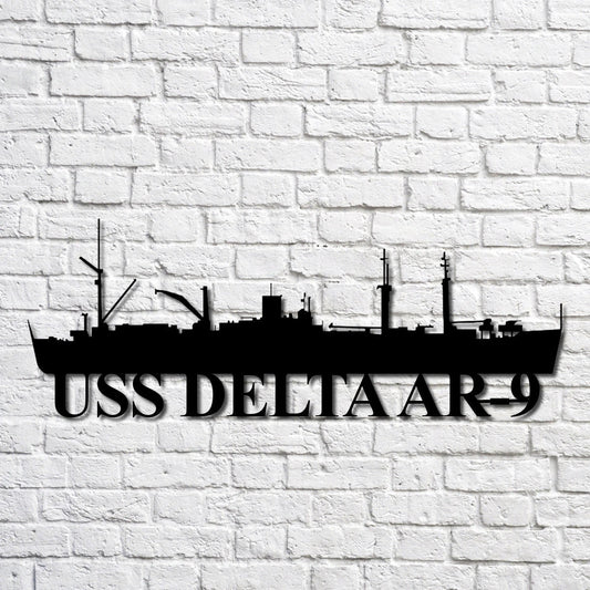 Uss Delta Ar9 Navy Ship Metal Art, Custom Us Navy Ship Cut Metal Sign, Gift For Navy Veteran, Navy Ships - metal sign