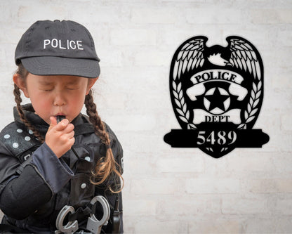 Personalized Police Officer Metal Sign, Sign For Cop, Sheriff Deputy Sign, Custom Gift For Cop, Personalized Family Name Sign, Gift For Cops, Metal Laser Cut Metal Signs Custom Gift Ideas