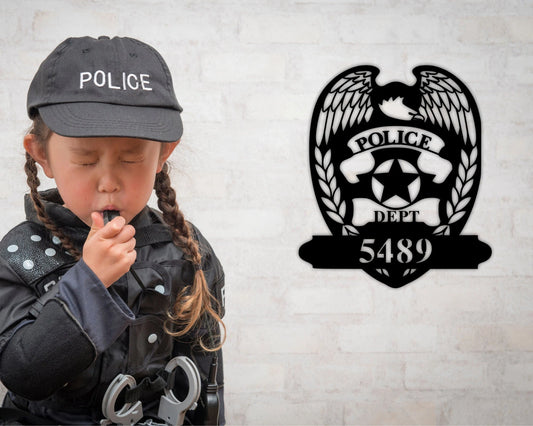 Personalized Police Officer Metal Sign, Sign For Cop, Sheriff Deputy Sign, Custom Gift For Cop - metal sign
