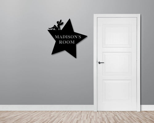 Custom Metal Fairy Sign Star Sign Fairy Sign Fall Decor Metal Sign Wall Decor Name Sign Gift For Her Personalized Name Kid's Room