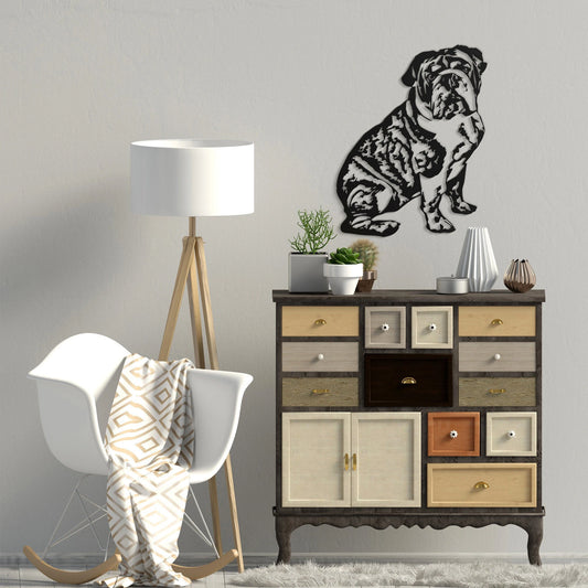 English Bulldog Metal Wall Decor Custom English Bulldog Name Sign Personalized English Bulldog Metal Sign - metal sign