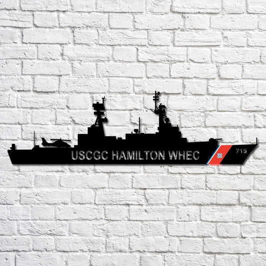 Uscgc Hamilton Whec 715 Navy Ship Metal Art, Custom Us Navy Ship Cut Metal Sign, Gift For Navy Veteran - metal sign