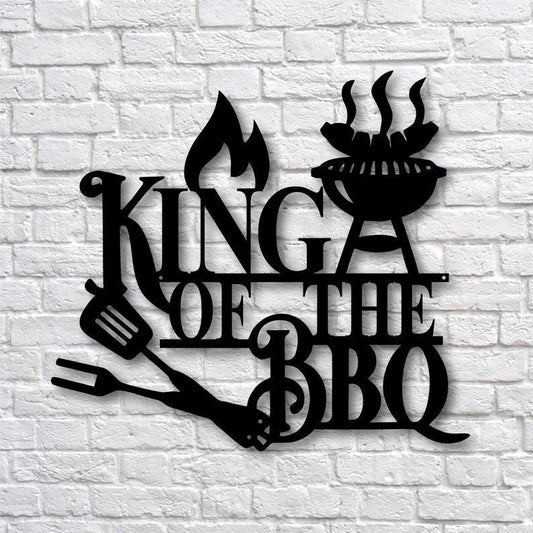 King of the BBQ Cut Metal Sign Laser Cut Metal Signs Custom Gift Ideas - 8 inches - metal sign