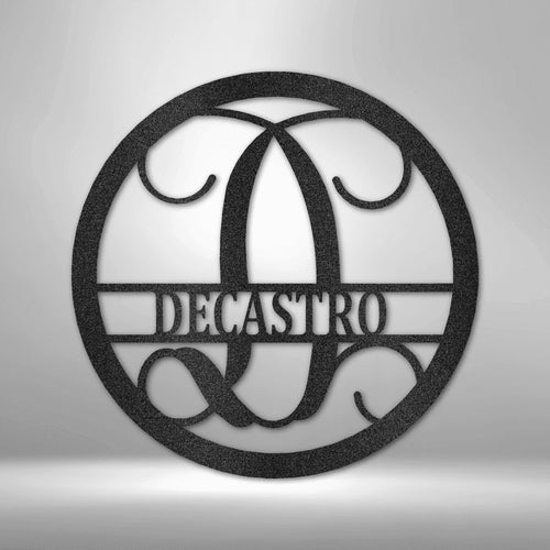 Personalized Circle Vine Monogram Steel Art Wall Decor Metal Name Sign Laser Cut Metal Signs Custom Gift Ideas