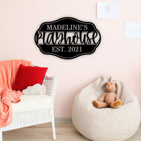 Personalized Playhouse Sign, Custom Name Metal Sign, Treehouse Sign, Clubhouse Sign, Outdoor Signs, Est - metal sign