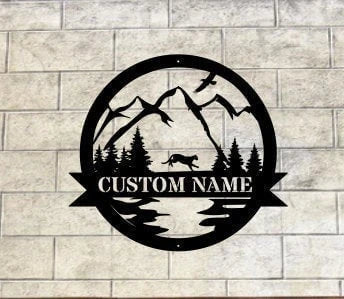 Mountain Lion Name Metal Sign Christmas Gift Last Name Art Family Name Sign Hunting Gift Wall Decor Mountain Lion Sign