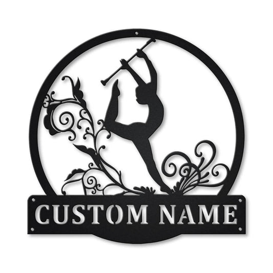 Personalized Baton Twirling Monogram Metal Sign Art, Custom Baton Twirling Metal Sign, Hobbie Gifts - metal sign