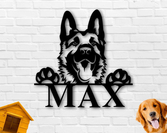 Germany Shepherd Germany Shepherd Gift Germany Shepherd Sign Dog House Germany Black Germany Shepherd Pet House German Shepherd Dog - 8 inches - metal sign