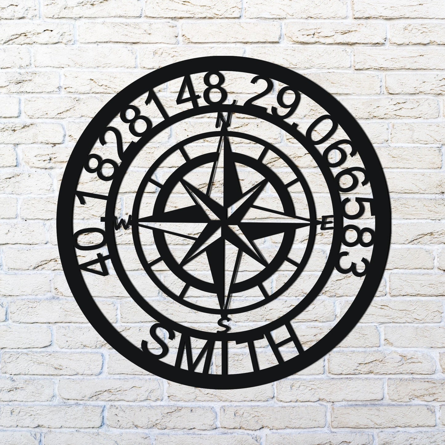 Personelized Nautical Compass With Gps Coordinates