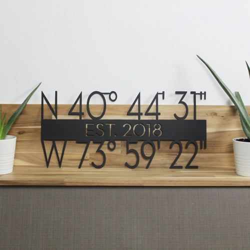 Gps Coordinates Sign, Latitude Longitude Signs, Wedding Gift, Housewarming Gift, Realtor Closing Gift, Iron Anniversary Gift Laser Cut Metal Signs Custom Gift Ideas
