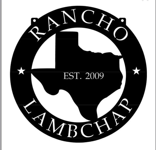 Metal Texas Sign With Texas And Custom Name Metal House Sign - 8 inches - metal sign