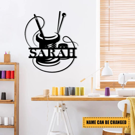 Sewing Metal Sign, Custom Sewing Room Metal Art, Wedding Gift For Her, Mother, Grandma, Metal Laser Cut Metal Signs Custom Gift Ideas - 8 inches - metal sign