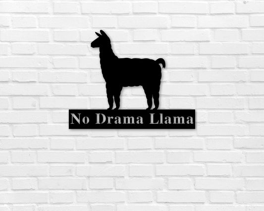 Llama Sign Custom Llama Sign. Custom Metal Sign Drama Llama Gift For Her Gift For Him Animal Sign Wall Decor Rustic Personalized - 8 inches - metal sign