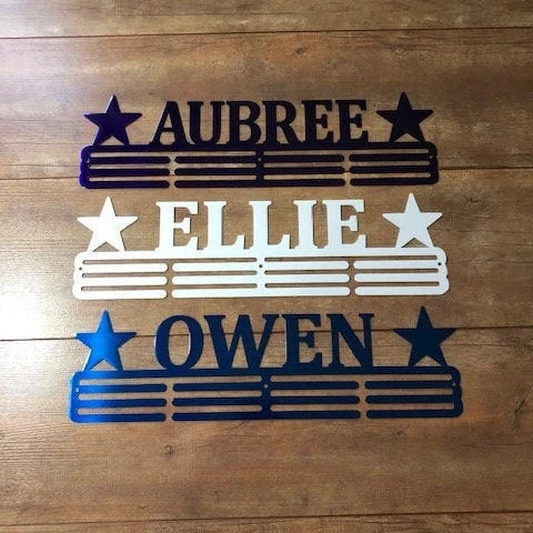 Gymnastics Custom Name Medal Hanger Holder Display Rack 3 Rung, Cut Metal Sign, Metal Wall Art, Laser Cut Metal Signs Custom Gift Ideas