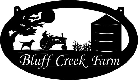 Metal Sign With Barn And Donkey Metal House Sign - 8 inches - metal sign