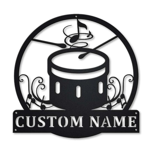 Personalized Bass Drum Monogram Metal Sign Art, Custom Bass Drum Name Metal Sign, Bass Drum Gifts For - metal sign