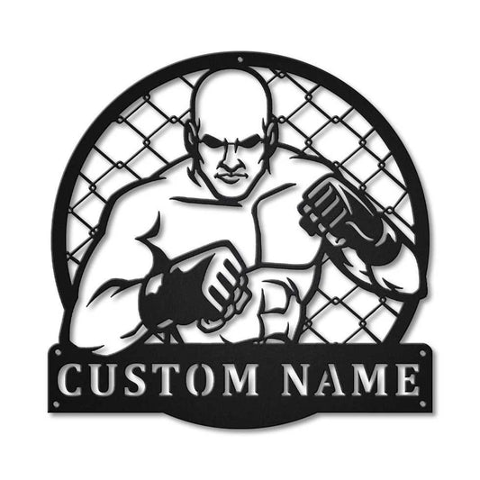 Personalized Mixed Martial Arts Monogram Metal Sign Art, Custom Mixed Martial Arts Metal Sign, Hobbie - metal sign