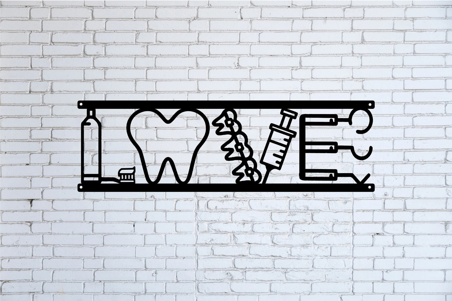 Love Dentist Metal Sign Dentist Office Wall Decor Dental Hygienist Gift Orthodontist Office Sign Tooth Wall Decor