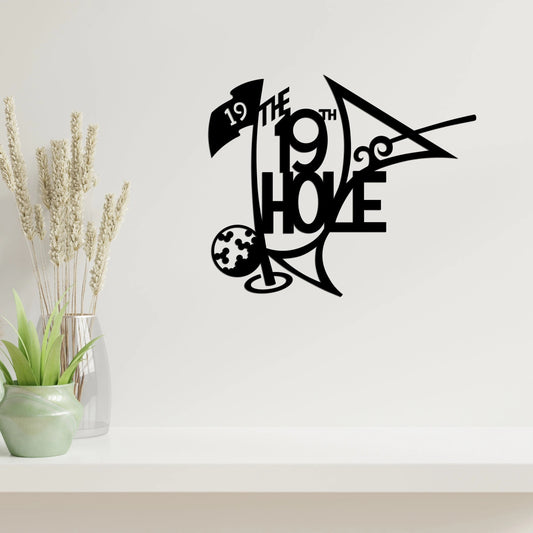 Golf Decor Metal Sculpture 19th Hole Metal Signs Golf Lover House Decor Sign For Home - 8 inches - metal sign