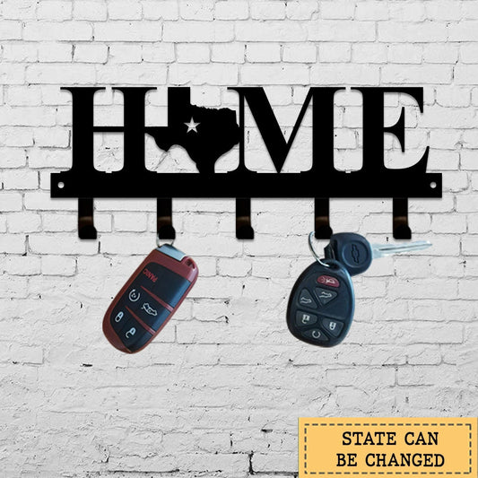 Personalized State Keychain Holder Metal Sign, Best Gift Idea, Custom Text Metal Sign, Garage Decor, Wall - metal sign