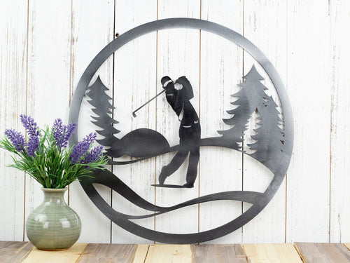 Golfer Metal Wall Decor Golf Gift For Him Golf Gift Golfer Gift Outdoor Sign Golf Art Metal Sign Fathers Day Gift Dad Gift