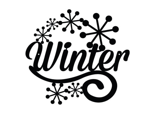 Winter Metal Sign Black Seasonal Decor Outdoor Sign Door Sign Metal Sign Winter Sign