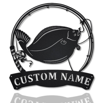 Personalized Flounder Fishing Fish Pole Metal Sign Art, Custom Flounder Fishing Metal Sign, Fishing Gift, Decor Decorationbirthday Gift, Laser Cut Metal Signs Custom Gift Ideas